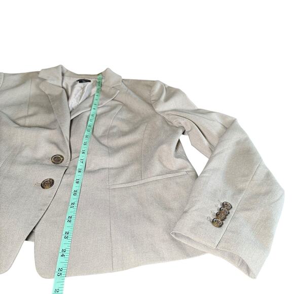 Classic Ann Taylor Suit Jacket Size 14 Beige Tan Womens Office Siren Business - Picture 9 of 10